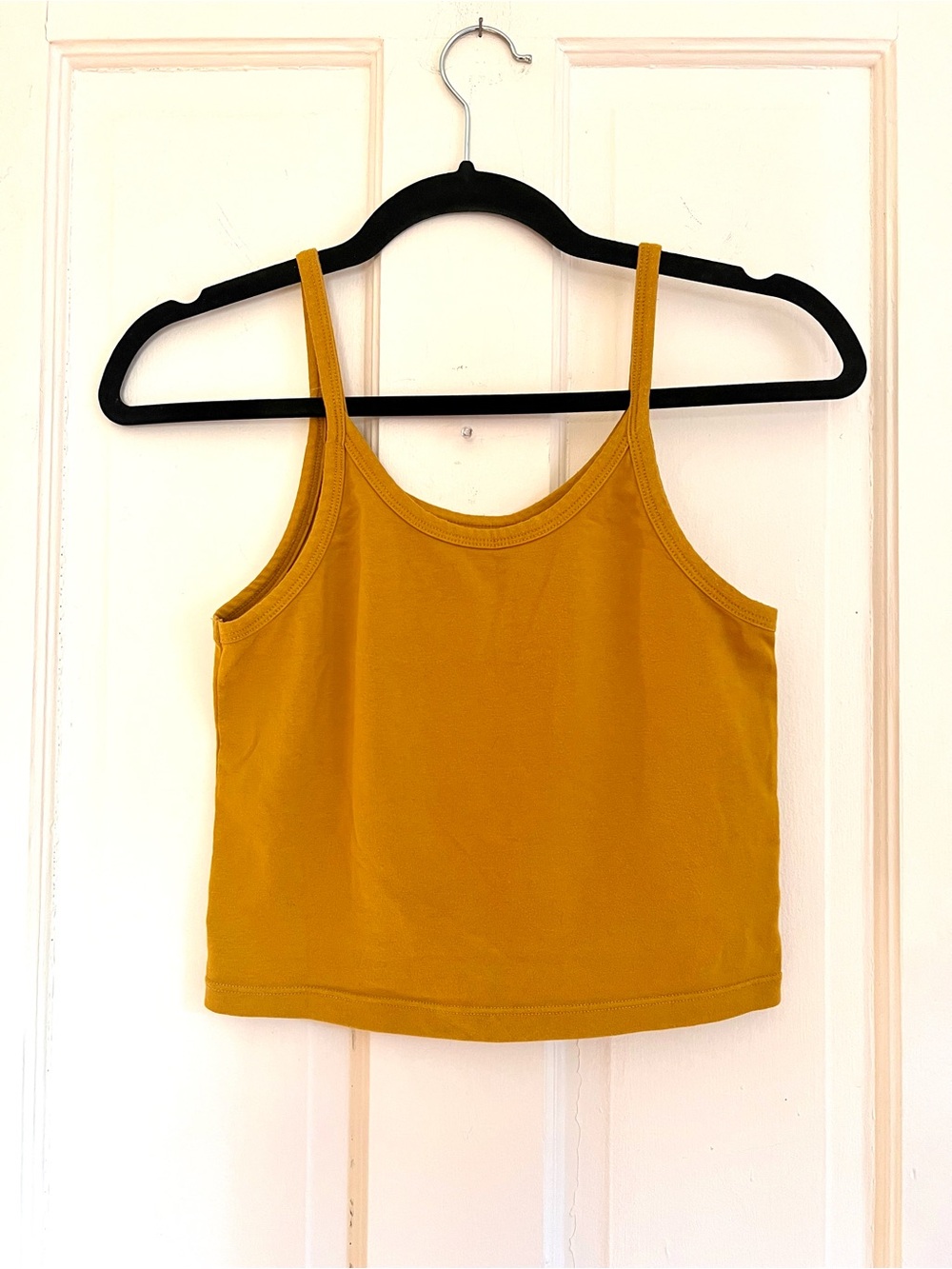 ARQ Mustard Yellow Cropped Tank Top